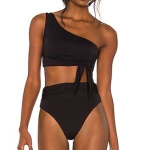 🦄 Seafolly Active Black One-Shoulder Bikini Set